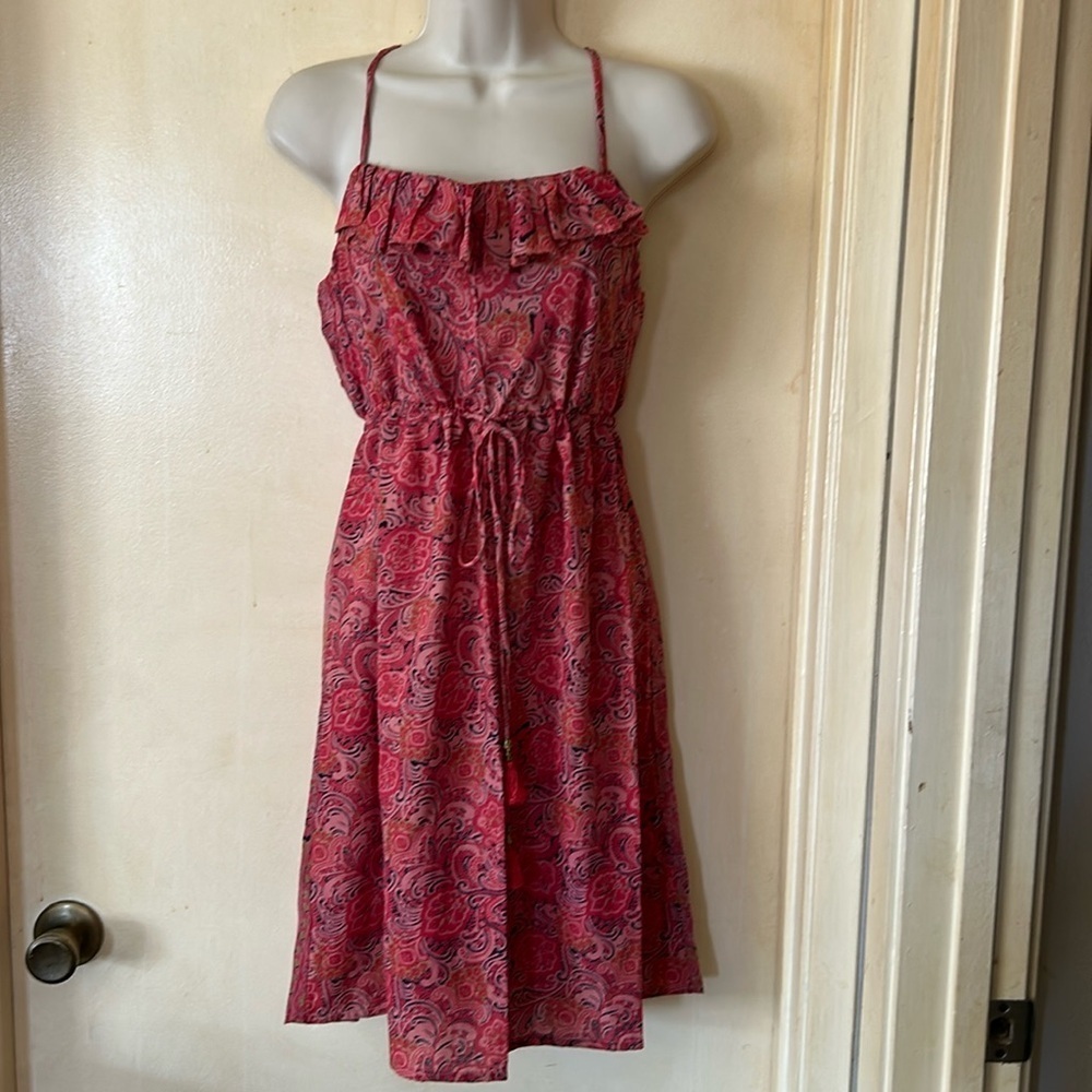 Karma Highway paisley dress with drawstring waist OS